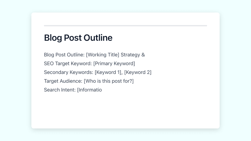Preview of Blog Post Outline template