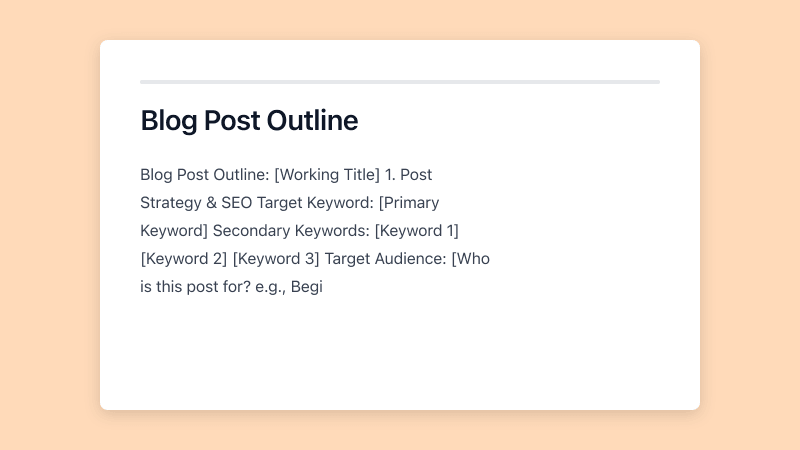 Preview of Blog Post Outline template
