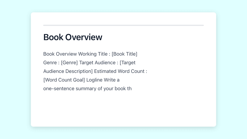 Preview of Book Outline template