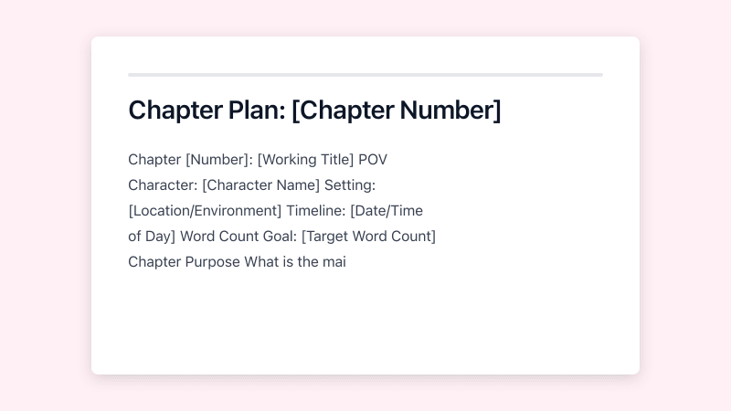 Preview of Chapter Planner template