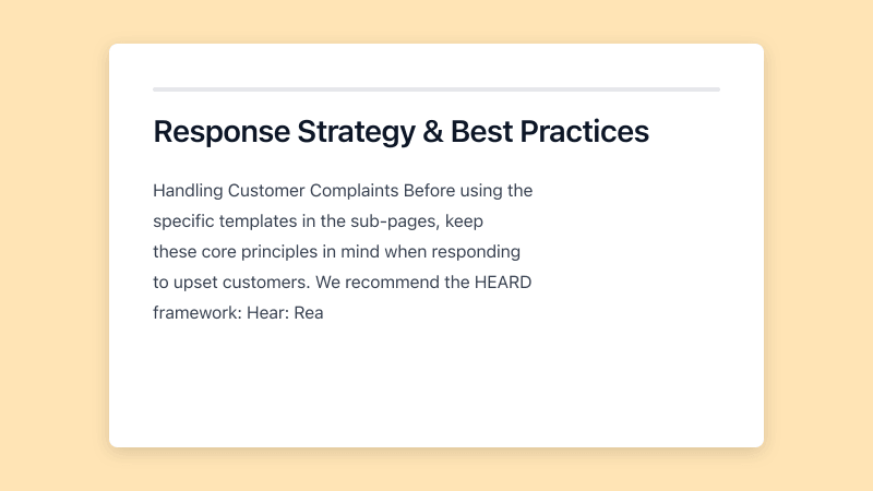 Preview of Complaint Response Scripts template