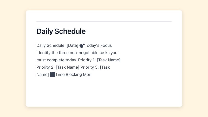 Preview of Daily Schedule template