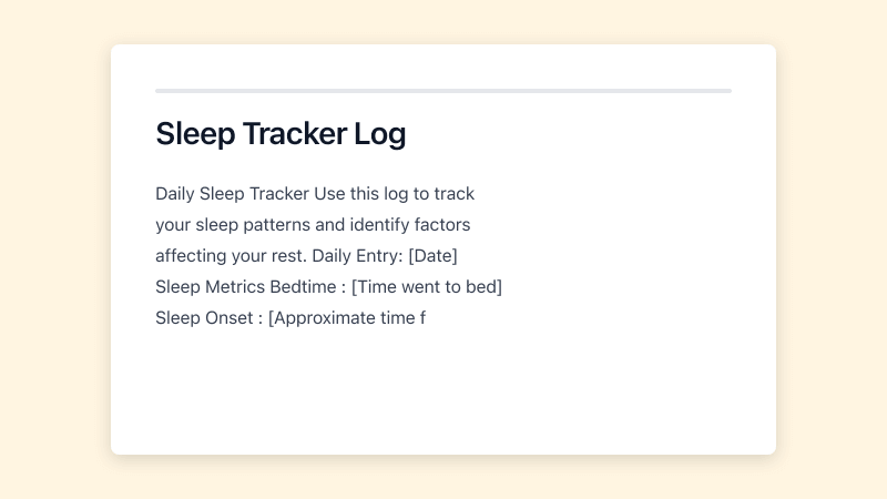 Preview of Daily Sleep Tracker template