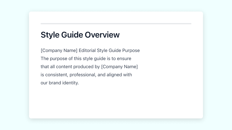 Preview of Editorial Style Guide template