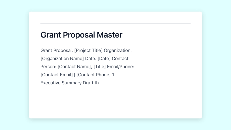Preview of Grant Proposal template