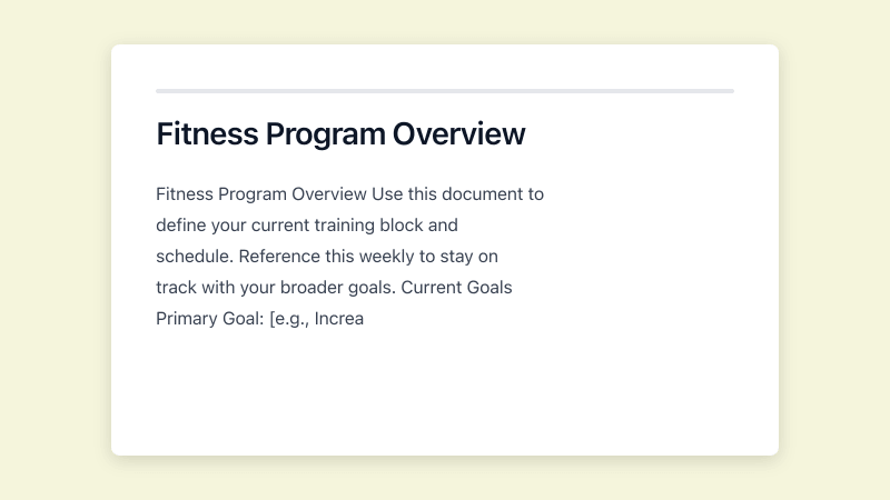 Preview of Gym Workout Log template