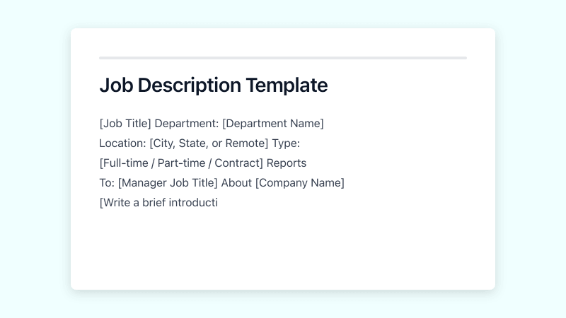 Preview of Job Description template