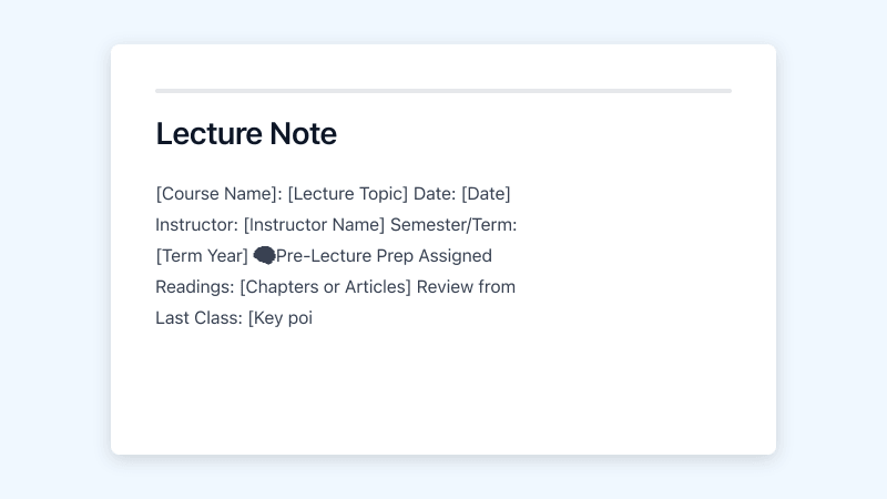 Preview of Lecture Notes template