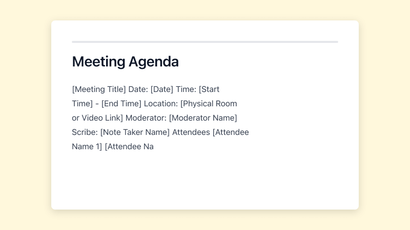 Preview of Meeting Agenda template