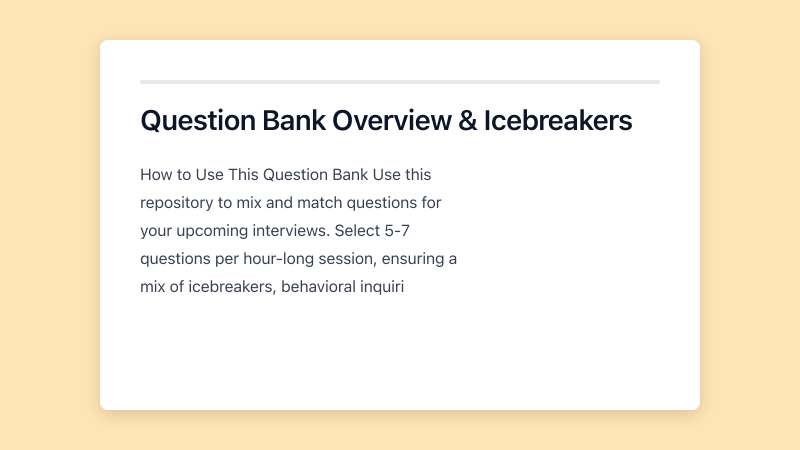Preview of Mock Interview Question Bank template