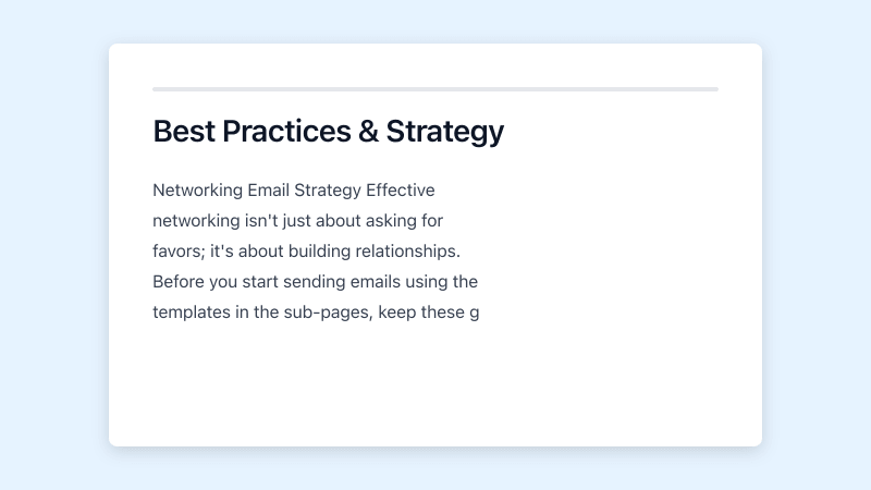 Preview of Networking Outreach Emails template