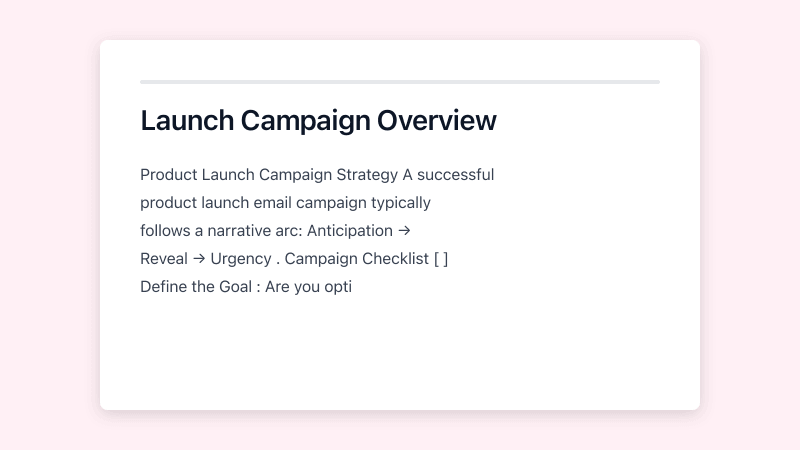 Preview of Product Launch Email template