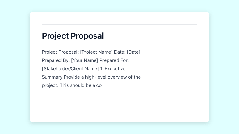 Preview of Project Proposal template