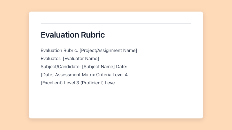 Preview of Rubric Template template
