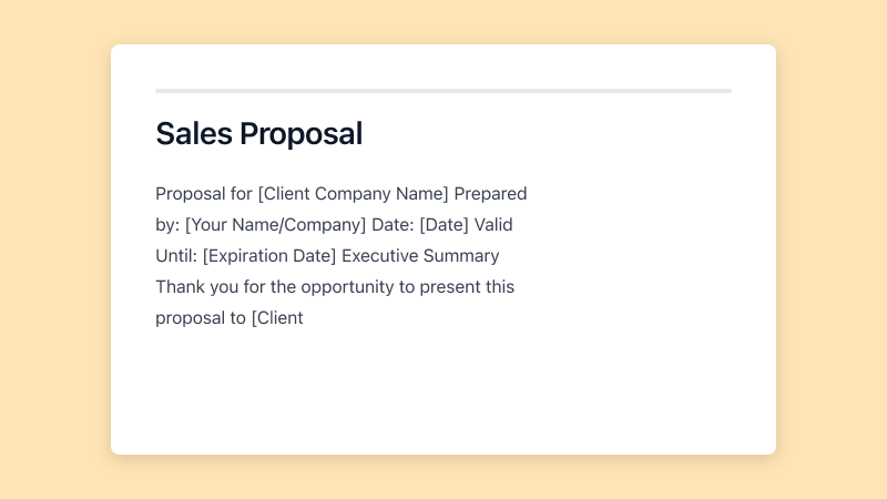 Preview of Sales Proposal template