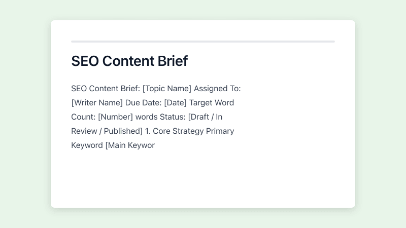 Preview of SEO Content Brief template