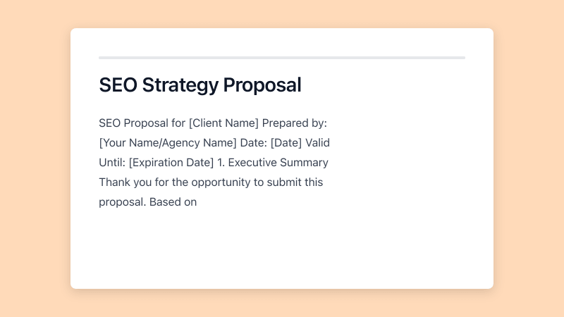 Preview of SEO Proposal template