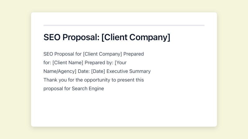 Preview of SEO Services Proposal template
