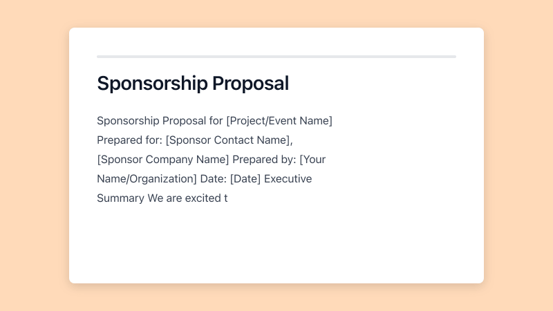 Preview of Sponsorship Proposal template