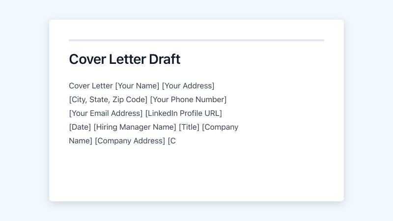 Preview of Standard Cover Letter template