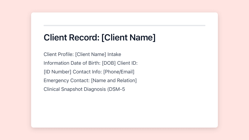 Preview of Therapy Session Records template