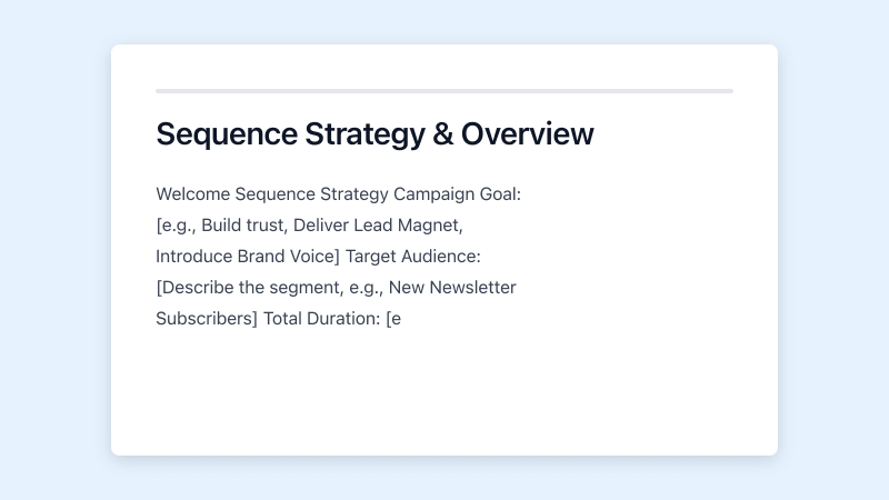Preview of Welcome Email Sequence template