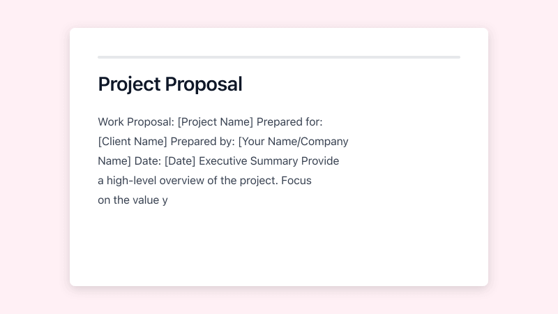 Preview of Work Proposal template