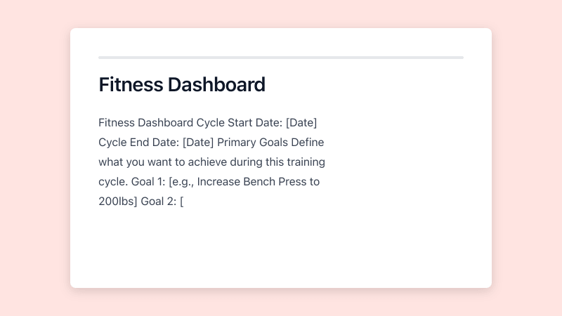 Preview of Workout Plan Template template
